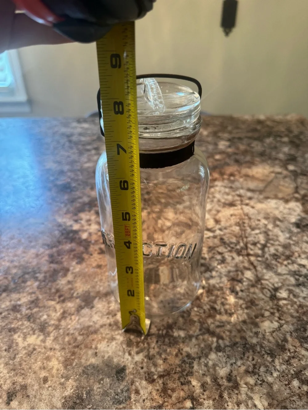 Vintage clear glass Perfection brand bail-closure canning jar